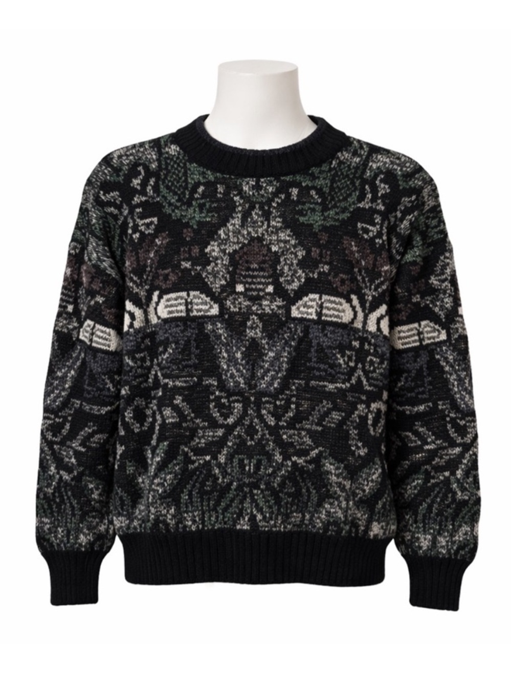 Size L Michael Gerald Mens Vintage Grandpa Sweater Patterned Knit Crewneck Retro
